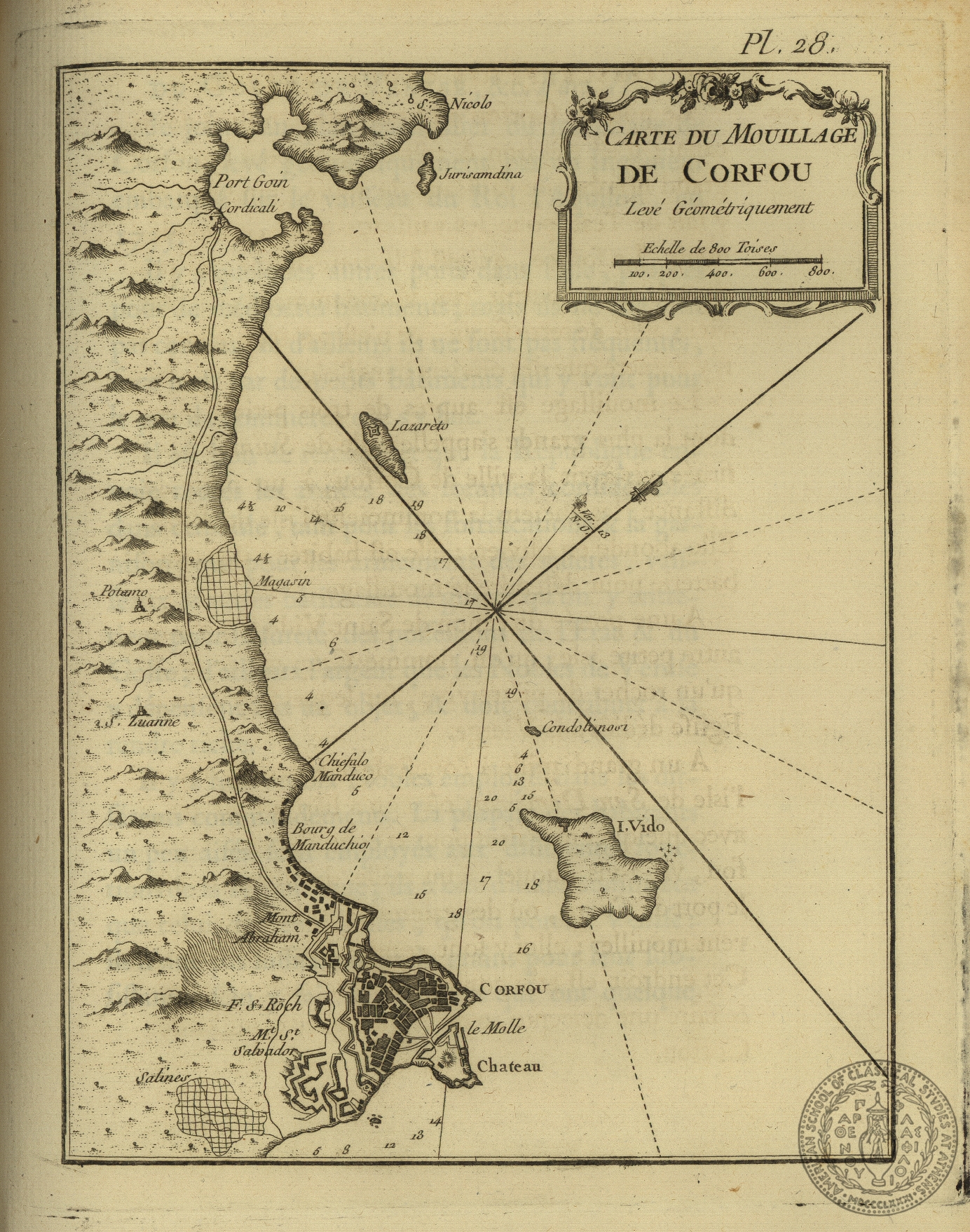 Carte du mouillage de Corfou